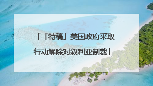 「特稿」美国政府采取行动解除对叙利亚制裁