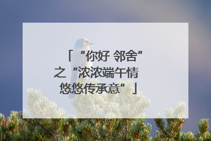“你好 邻舍”之“浓浓端午情 悠悠传承意”