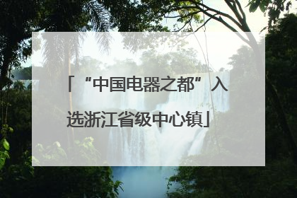 “中国电器之都”入选浙江省级中心镇