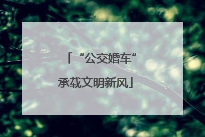 “公交婚车”承载文明新风