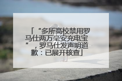 “多所高校禁用罗马仕两万毫安充电宝”，罗马仕发声明道歉：已展开核查