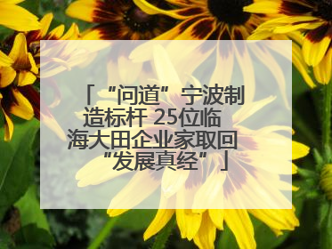 “问道”宁波制造标杆 25位临海大田企业家取回“发展真经”
