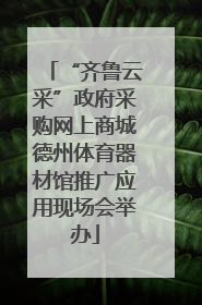 “齐鲁云采”政府采购网上商城德州体育器材馆推广应用现场会举办