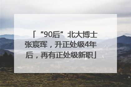“90后”北大博士张宸珲，升正处级4年后，再有正处级新职