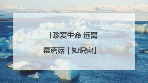 珍爱生命 远离毒蘑菇｜知识窗