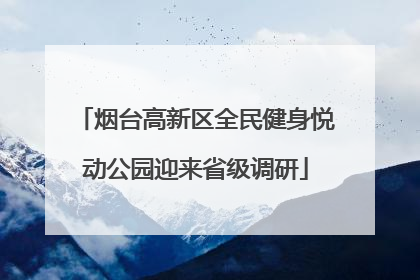 烟台高新区全民健身悦动公园迎来省级调研