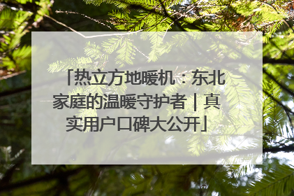 热立方地暖机：东北家庭的温暖守护者｜真实用户口碑大公开