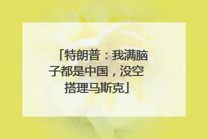 特朗普：我满脑子都是中国，没空搭理马斯克