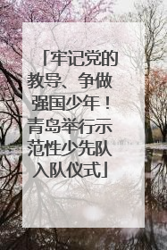 牢记党的教导、争做强国少年！青岛举行示范性少先队入队仪式