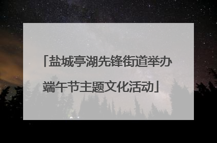 盐城亭湖先锋街道举办端午节主题文化活动
