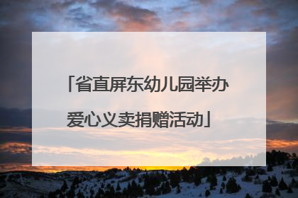 省直屏东幼儿园举办爱心义卖捐赠活动