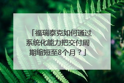 福瑞泰克如何通过系统化能力把交付周期缩短至8个月？