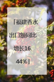 福建香水出口额同比增长16.44%