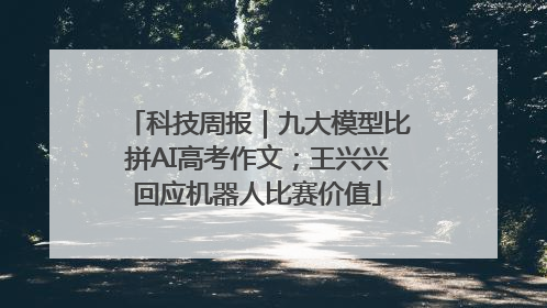 科技周报｜九大模型比拼AI高考作文；王兴兴回应机器人比赛价值