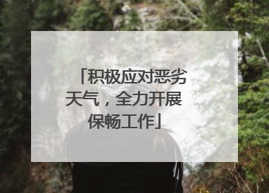 积极应对恶劣天气，全力开展保畅工作