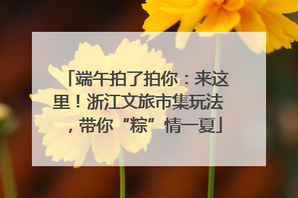 端午拍了拍你：来这里！浙江文旅市集玩法，带你“粽”情一夏