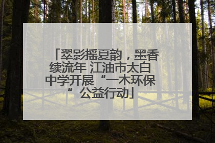 翠影摇夏韵，墨香续流年 江油市太白中学开展“一木环保”公益行动