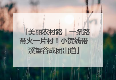 美丽农村路｜一条路带火一片村！小贺线带溪望谷成团出道