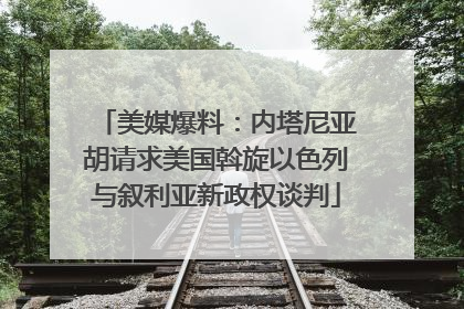 美媒爆料：内塔尼亚胡请求美国斡旋以色列与叙利亚新政权谈判