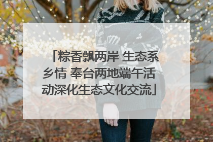 粽香飘两岸 生态系乡情 奉台两地端午活动深化生态文化交流