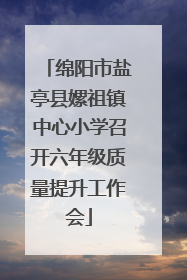 绵阳市盐亭县嫘祖镇中心小学召开六年级质量提升工作会