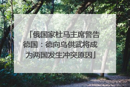 俄国家杜马主席警告德国：德向乌供武将成为两国发生冲突原因