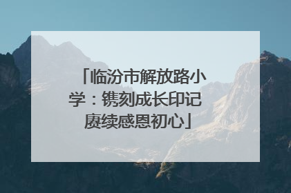 临汾市解放路小学：镌刻成长印记 赓续感恩初心