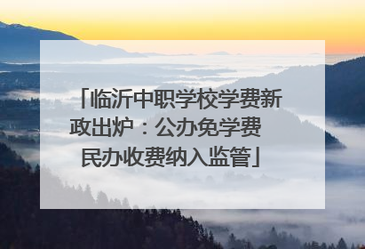 临沂中职学校学费新政出炉：公办免学费 民办收费纳入监管