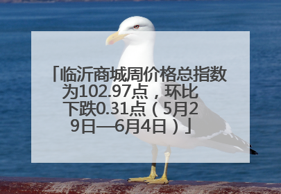临沂商城周价格总指数为102.97点，环比下跌0.31点（5月29日—6月4日）