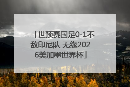 世预赛国足0-1不敌印尼队 无缘2026美加墨世界杯