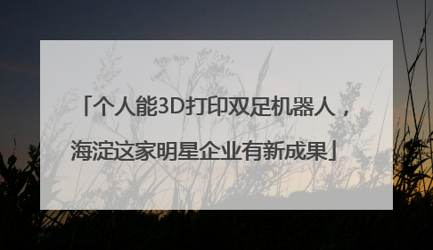 个人能3D打印双足机器人，海淀这家明星企业有新成果