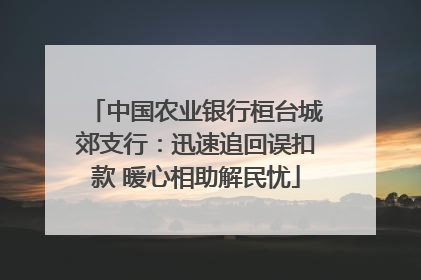 中国农业银行桓台城郊支行：迅速追回误扣款 暖心相助解民忧