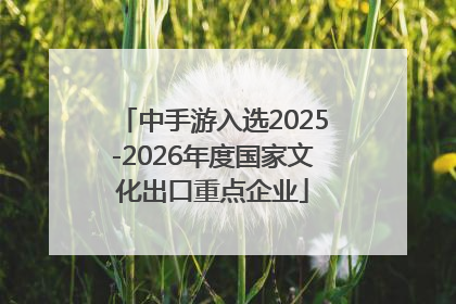 中手游入选2025-2026年度国家文化出口重点企业