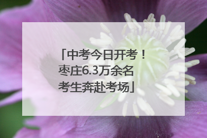 中考今日开考！枣庄6.3万余名考生奔赴考场