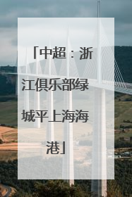中超：浙江俱乐部绿城平上海海港