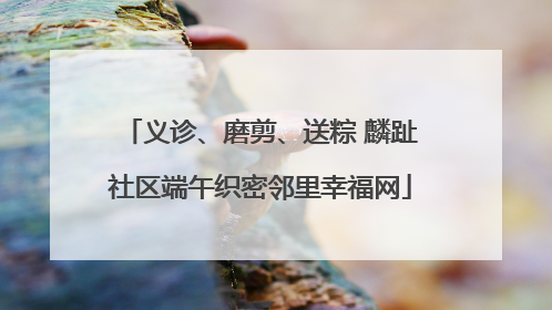 义诊、磨剪、送粽 麟趾社区端午织密邻里幸福网