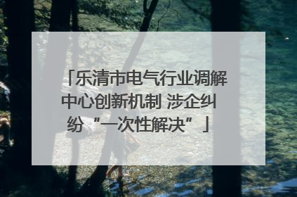 乐清市电气行业调解中心创新机制 涉企纠纷“一次性解决”
