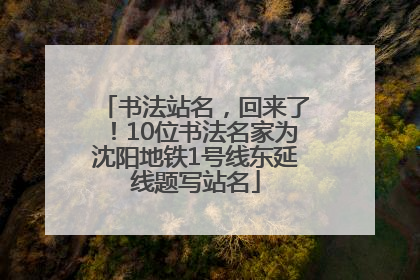 书法站名，回来了！10位书法名家为沈阳地铁1号线东延线题写站名