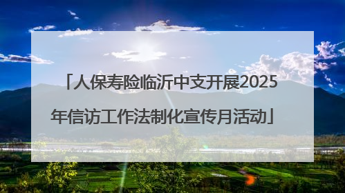 人保寿险临沂中支开展2025年信访工作法制化宣传月活动
