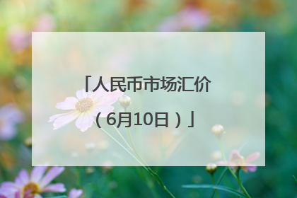 人民币市场汇价（6月10日）