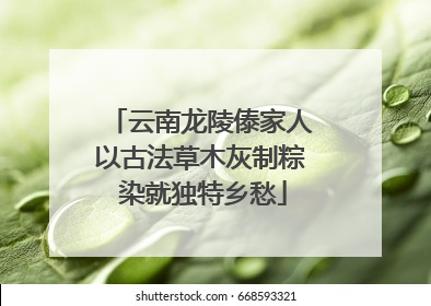 云南龙陵傣家人以古法草木灰制粽 染就独特乡愁