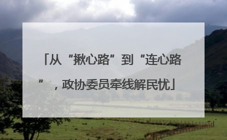 从“揪心路”到“连心路”，政协委员牵线解民忧