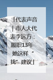 代表声音｜市人大代表李远方：履职13年 她这样“找”建议