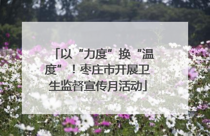 以“力度”换“温度”！枣庄市开展卫生监督宣传月活动