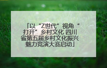 以“Z世代”视角“打开”乡村文化 四川省第五届乡村文化振兴魅力竞演大赛启动