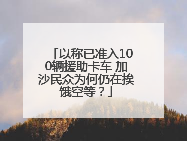以称已准入100辆援助卡车 加沙民众为何仍在挨饿空等？