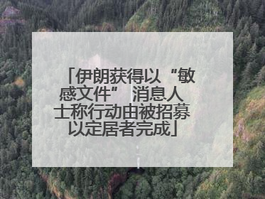 伊朗获得以“敏感文件” 消息人士称行动由被招募以定居者完成