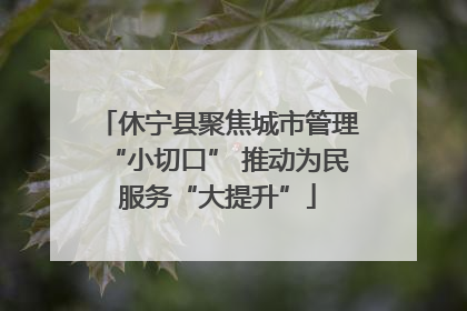 休宁县聚焦城市管理“小切口” 推动为民服务“大提升”