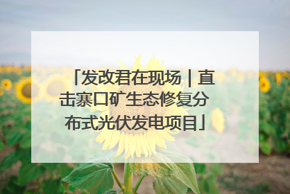 发改君在现场｜直击寨口矿生态修复分布式光伏发电项目