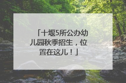 十堰5所公办幼儿园秋季招生，位置在这儿！